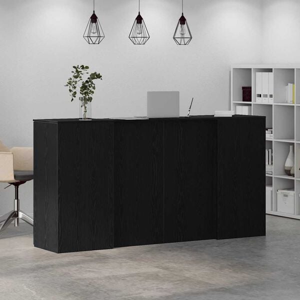 vidaXL Bureau de r&eacute;ception Ch&ecirc;ne noir 200x50x103,5 cm Bois d'ing&eacute;nierie