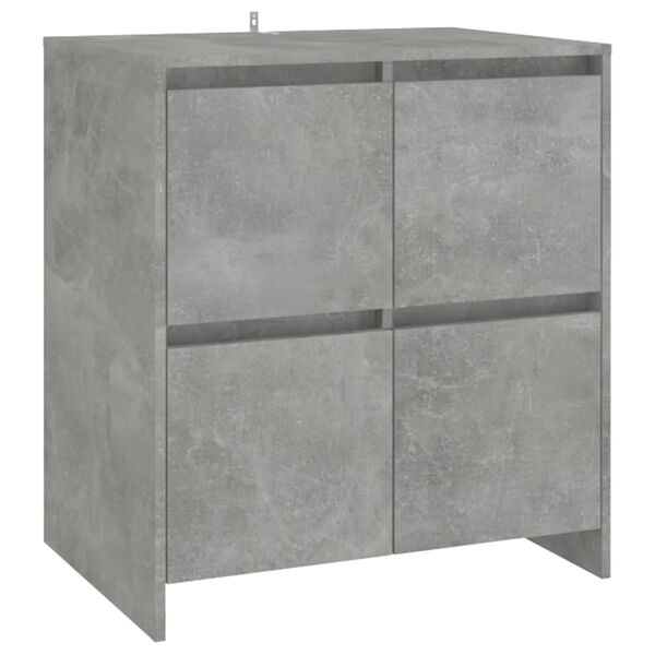 vidaXL Buffets 2 pcs Gris b&eacute;ton 70x41x75 cm Bois d'ing&eacute;nierie