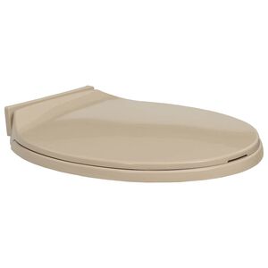 vidaXL Si&egrave;ge de toilette &agrave; fermeture en douceur Beige Ovale
