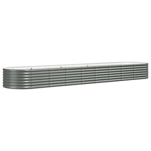vidaXL Lit sur&eacute;lev&eacute; de jardin Acier galvanis&eacute; 368x80x36 cm gris