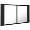 vidaXL Armoire &agrave; miroir de salle de bain LED Noir 80x12x45 Acrylique