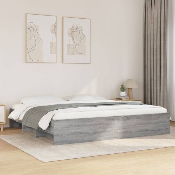 vidaXL Cadre de lit sans matelas sonoma gris 180x200 cm