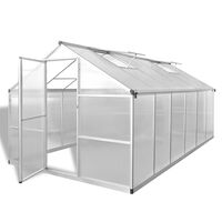vidaXL Serre renforcée en aluminium avec cadre de base 9,025 m²