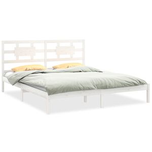 vidaXL Cadre de lit sans matelas blanc 180x200 cm bois massif