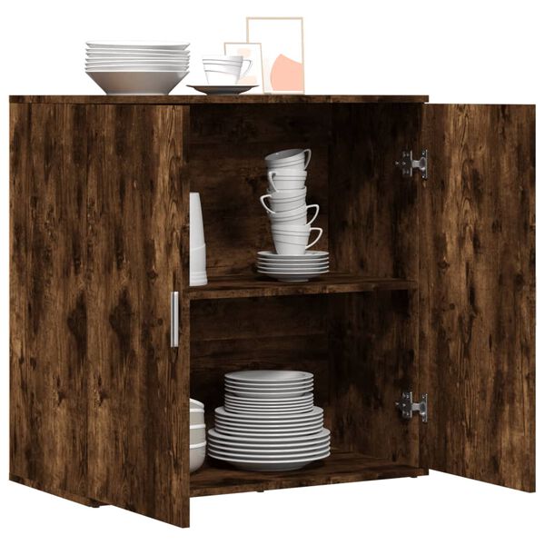 vidaXL Buffet ch&ecirc;ne fum&eacute; 79x38x80 cm bois d'ing&eacute;nierie