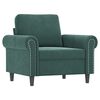 vidaXL Fauteuil avec repose-pied Vert fonc&eacute; 60 cm Velours