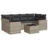 vidaXL Salon de jardin avec coussins 7 pcs gris clair r&eacute;sine tress&eacute;e