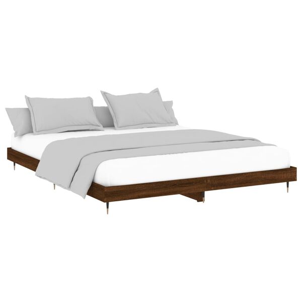 vidaXL Cadre de lit sans matelas ch&ecirc;ne marron 120x200 cm