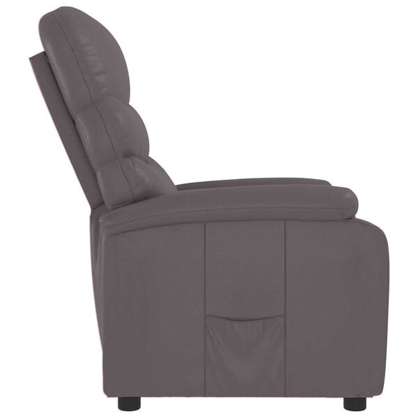 vidaXL Fauteuil inclinable r&eacute;glable avec repose-pieds gris similicuir