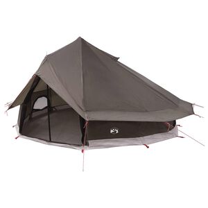 vidaXL Tente Tipi Marron Gris 700 x 700 x 395 cm Polyester et Acier