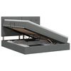 vidaXL Lit avec rangement et matelas Gris fonc&eacute; 140 x 200 cm tissu