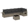 vidaXL Salon de jardin avec coussins 7 pcs gris r&eacute;sine tress&eacute;e