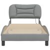 vidaXL Cadre de lit avec LED sans matelas Hvar gris clair 90x190 cm tissu