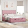 vidaXL Cadre de lit ottoman avec matelas rose 180x200 cm velours