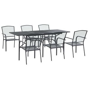 vidaXL Ensemble de salle &agrave; manger pour jardin 7 pcs Anthracite