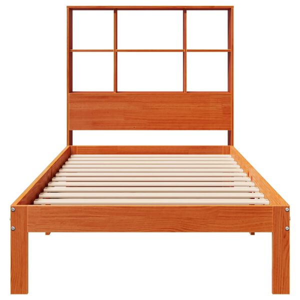 vidaXL Lit biblioth&egrave;que sans matelas cire marron 100x200 cm pin massif