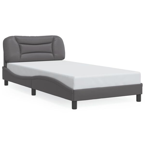 vidaXL Cadre de lit sans matelas Hvar gris 100x200 cm similicuir