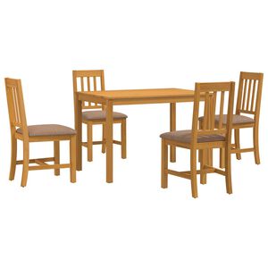 vidaXL Ensemble de salle &agrave; manger 5 pc Gris Bois de ch&ecirc;ne massif