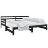 vidaXL Lit coulissant sans matelas noir 2x(90x190) cm