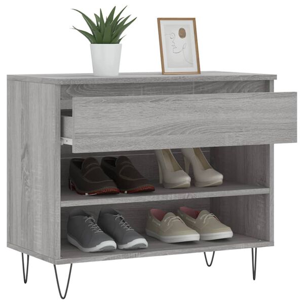 vidaXL Armoire à chaussures Sonoma gris 70x36x60 cm Bois d'ingénierie