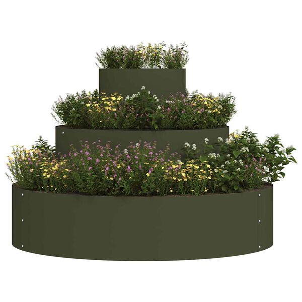 vidaXL Cache-pot de jardin Vert olive 90 x 90 x 20 cm