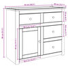 vidaXL Buffet avec tiroirs Panama 93x40x80 cm bois massif de pin