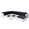 vidaXL Salon de jardin 8 pcs avec coussins R&eacute;sine tress&eacute;e Blanc