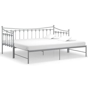 vidaXL Cadre de canap&eacute;-lit extensible sans matelas gris m&eacute;tal 90x200cm
