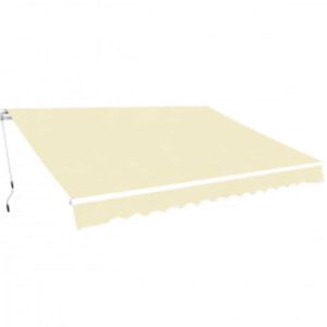 vidaXL Auvent pliable manuel 600 cm Cr&egrave;me