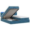 vidaXL Lit coffre avec matelas et LED Bleu fonc&eacute; 180 x 200 cm Velours