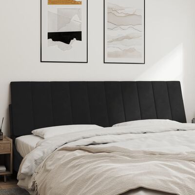 vidaXL Coussin de tête de lit noir 180 cm velours