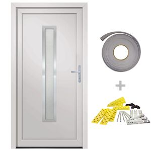 vidaXL Porte d'entr&eacute;e blanc 98x190 cm PVC