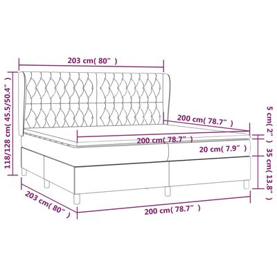 vidaXL Sommier à lattes de lit avec matelas Noir 200x200 cm Tissu