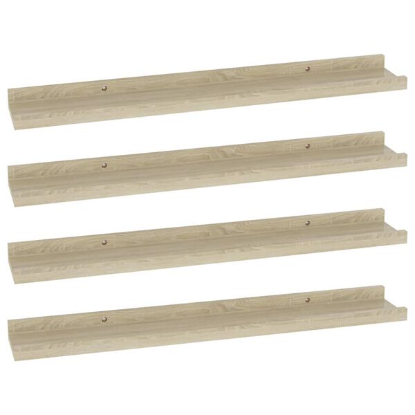 vidaXL &Eacute;tag&egrave;res murales 4 pcs ch&ecirc;ne sonoma 60x9x3 cm