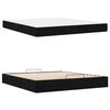 vidaXL Cadre de lit avec matelas avec matelas 2 pcs Noir tissu