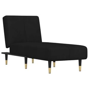 vidaXL Chaise longue noir velours
