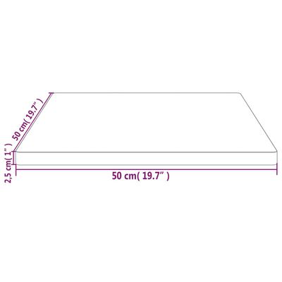 vidaXL Dessus de table blanc 50x50x2,5 cm bois de pin massif