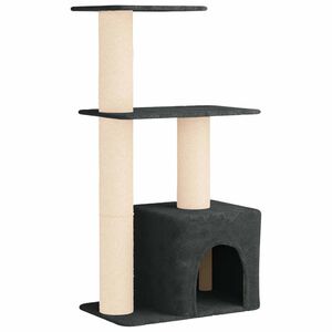 vidaXL Arbre &agrave; chat avec poteaux &agrave; griffer en sisal Gris fonc&eacute; 133 cm