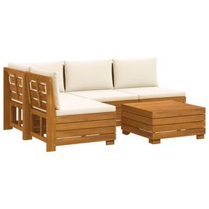 vidaXL Ensemble de canap&eacute;s d'ext&eacute;rieur avec coussin 5 Pi&egrave;ce Marron