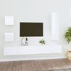 vidaXL Ensemble de meubles TV 5 pcs Blanc brillant Bois d'ing&eacute;nierie
