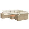 vidaXL Salon de jardin avec coussins 9 pcs beige r&eacute;sine tress&eacute;e