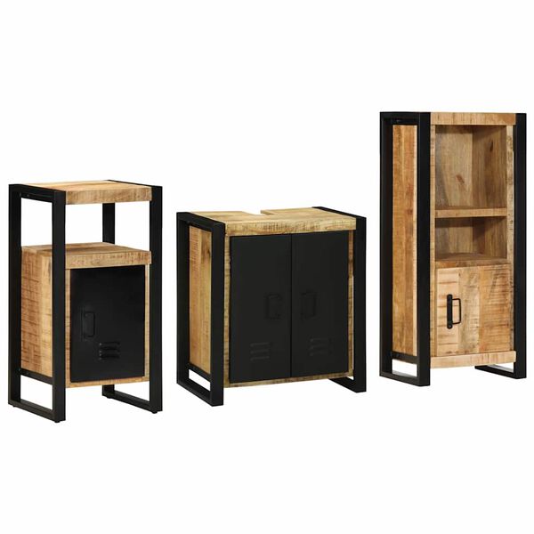 vidaXL Ensemble de mobilier de salle de bain avec &eacute;tag&egrave;re 3 pcs