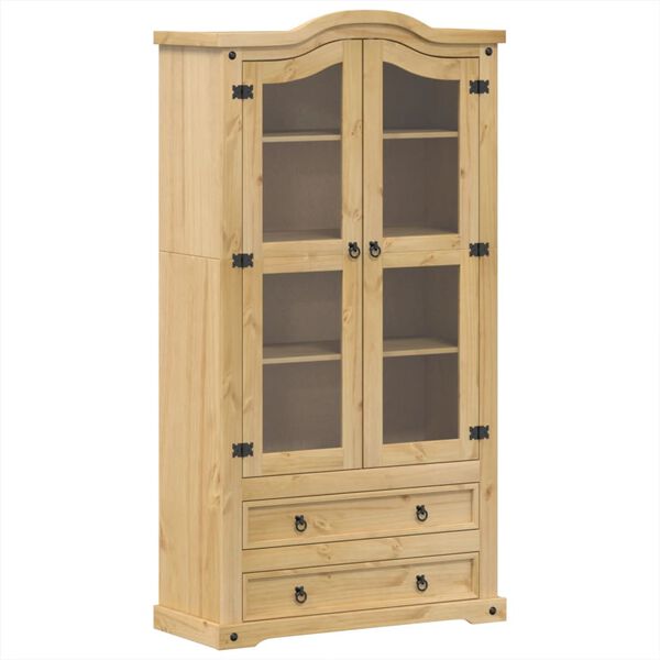 vidaXL Vitrine en verre Corona 99x43x187 cm bois massif de pin
