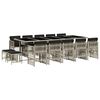 vidaXL Ensemble &agrave; manger de jardin et coussins 15 pcs gris clair rotin