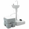 vidaXL Kit de Toilettes de Camping 2 pcs Gris 50,5 x 33 x 103 cm