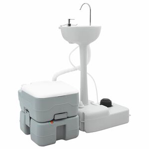 vidaXL Kit de Toilettes de Camping 2 pcs Gris 50,5 x 33 x 103 cm