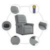 vidaXL Fauteuil inclinable de massage &eacute;lectrique Gris clair Tissu