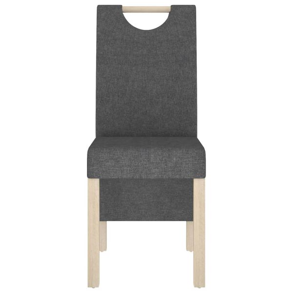vidaXL Chaises &agrave; manger lot de 4 gris fonc&eacute; tissu
