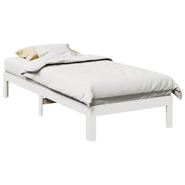 vidaXL Cadre de lit sans matelas blanc 80x200 cm bois massif de pin