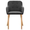 vidaXL Chaises &agrave; manger lot de 2 gris fonc&eacute; tissu et ch&ecirc;ne massif